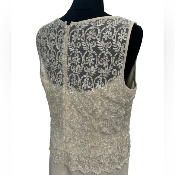 VTG Michelangelo Off White Wedding Dress w/ Shoulder Shawl -size 16 - Picture 8 of 13